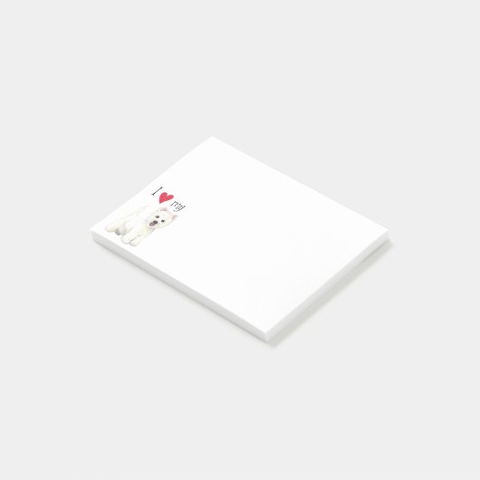 Post-it® J'aime mon Westie (Incliné)