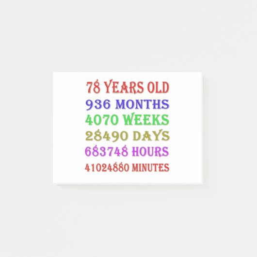 Post-it® Jalons du 78e anniversaire (Devant)