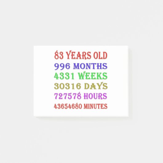 Post-it® Jalons du 83e anniversaire (Devant)