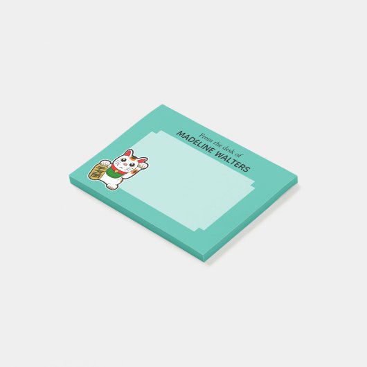Post-it® Japonais Chat Beckoning Personnalisé (Incliné)