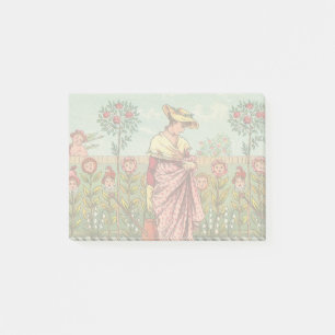 Post-it® Jardin Cultivation Flower Woman Art Antique