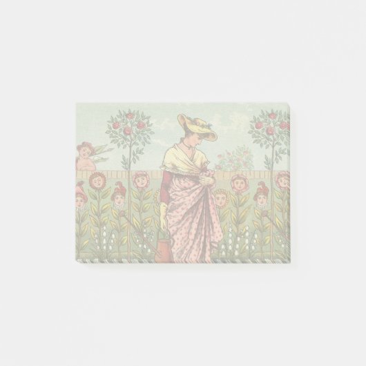Post-it® Jardin Cultivation Flower Woman Art Antique (Devant)