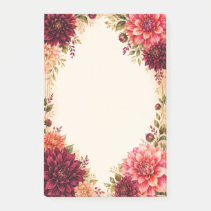 Post-it® Jardin de dahlias à l'aquarelle romantique