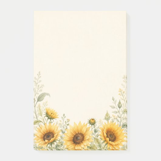 Post-it® Jardin de Tournesols Dorés Aquarelle (Devant)