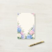 Post-it® Jardin d'hortensias à l'aquarelle (Sur un bureau)