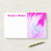 Post-it® Jardin enchanté rose et blanc Abstrait (Sur un bureau)