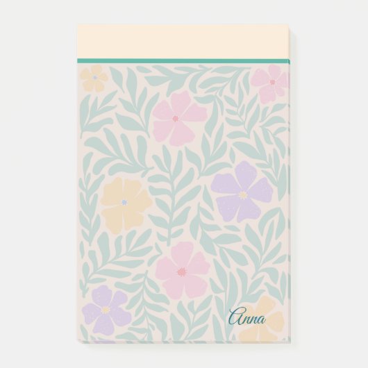 Post-it® Jardin fleuri moderne personnalisé Vert rose (Devant)