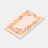 Post-it® Jardin fleuri rose pâle. Fleurs botaniques (Incliné)