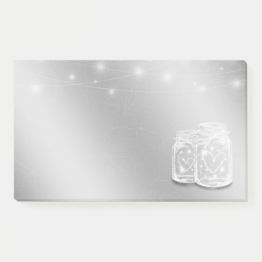 Post-it® Jars Mason Chic Moderne Lumières à cordes Fleur Ar (Devant)