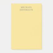 Post-it® Jasmine & Slate Grey Minimalist Plain Modern Name (Devant)