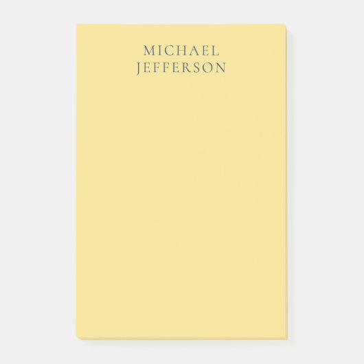 Post-it® Jasmine & Slate Grey Minimalist Plain Modern Name (Devant)