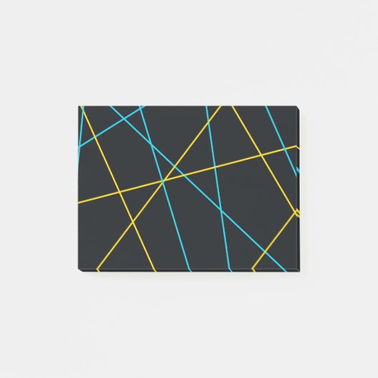 Post-it® Jaune, Bleu, cool, tendance, urbain, lignes modern (Devant)