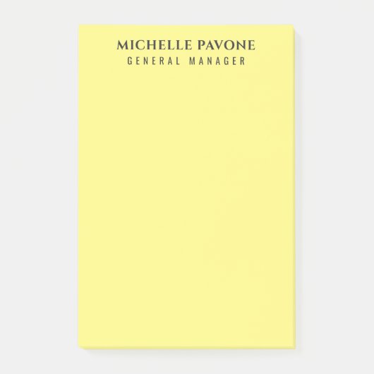 Post-it® Jaune clair élégant simple ordinaire professionnel (Devant)
