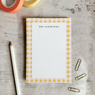 Post-it® Jaune clair et rose à carreaux personnalisé