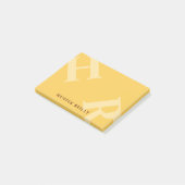 Post-it® Jaune d'œuf Initiales Inclinées & Votre Nom (Incliné)