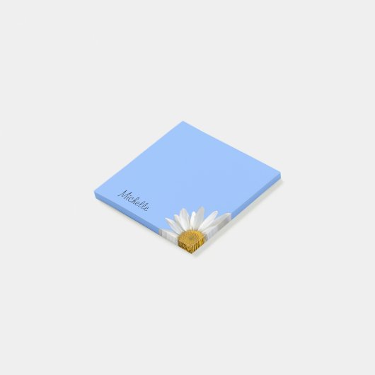 Post-it® Jaune Fleur Bleu Élégant (Incliné)