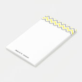 Post-it® Jaune, Gris Dk What Grand Motif Chevron ZigZag (Incliné)