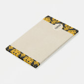 Post-it® Jaune Noir Glam Damassé Kraft Monogramme Initiale (Incliné)