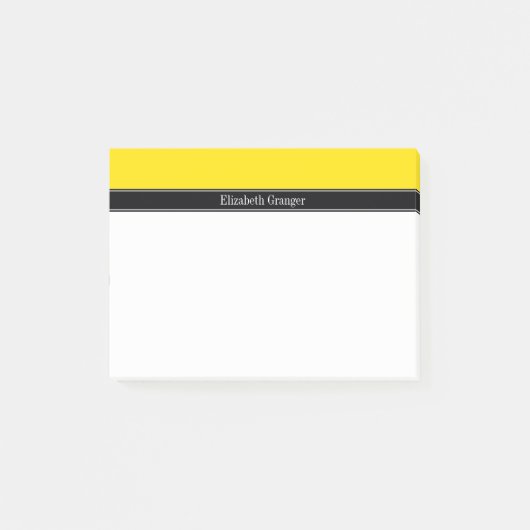 Post-it® Jaune, Noir Nom du ruban Monogramme (Devant)