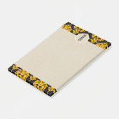 Post-it® Jaune noir verre Damas Kraft Monogramme initial (Incliné)