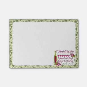 Post-it® Je bois la citation drôle de vin