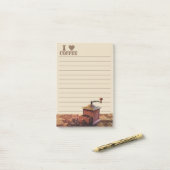 Post-it® Je Coeur Café Et Coffee Grinder (Sur un bureau)