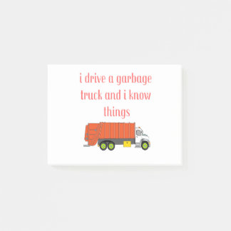 Post-it® Je conduis un camion à ordures et je sais des chos