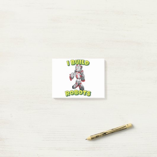 Post-it® Je construis des robots (Sur un bureau)