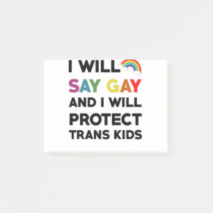 Post-it® Je Dirai Gay Et Je Protégerai Les Enfants Trans Lg