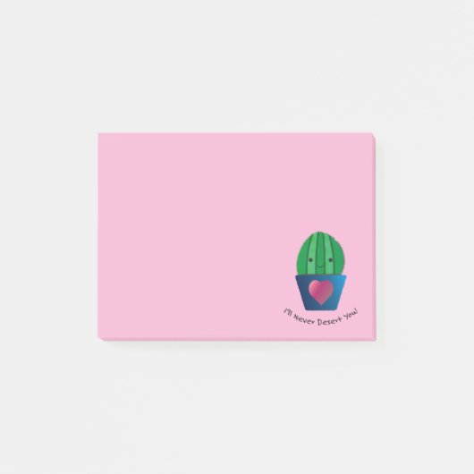 Post-it® Je ne te désert jamais Cactus (Devant)