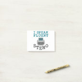 Post-it® Je parle Fluent Steno Court Reporter Stenographer (Sur un bureau)
