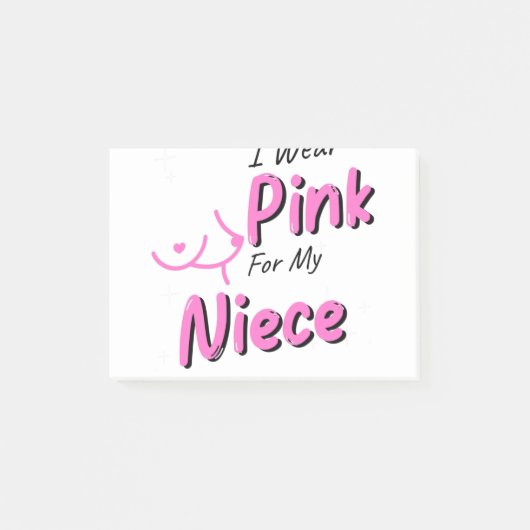 Post-it® Je Porte Du Rose Pour Ma Nièce (Devant)