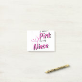 Post-it® Je Porte Du Rose Pour Ma Nièce (Sur un bureau)