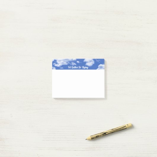 Post-it® "Je préférerais voler" Sky Plane Post-It Notes (Sur un bureau)