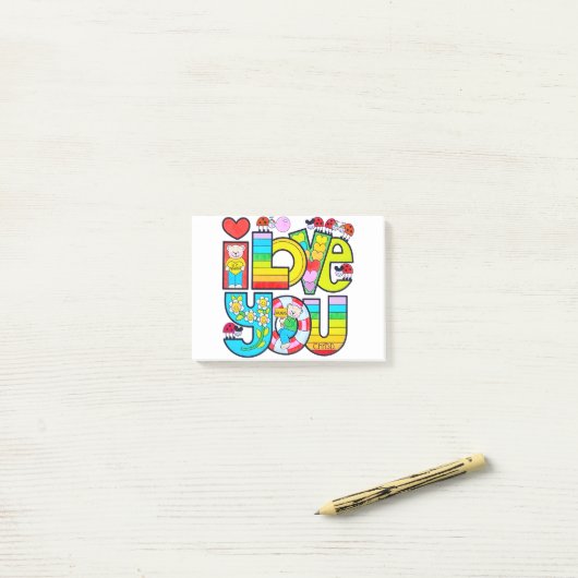 Post-it® Je t'aime (Sur un bureau)