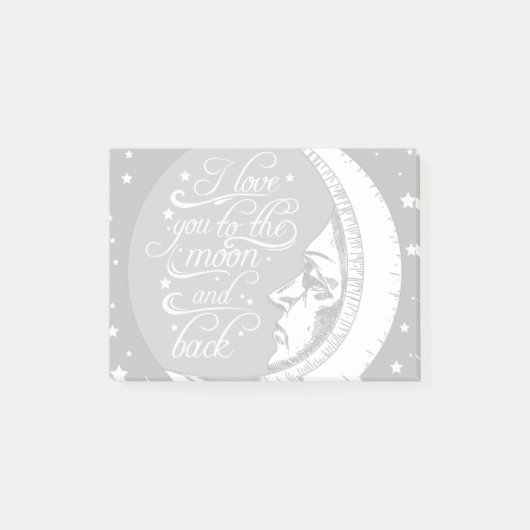 Post-it® Je t'aime à la lune et au dos (Devant)