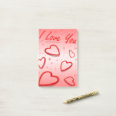 POST-IT® "JE T'AIME" COEURS (Sur un bureau)