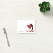 Post-it® Je t'aime plus ! Mignon pingouin et cœur rouge (Bureau)