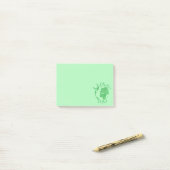 Post-it® Je T'Aime Terre, Croquis, Vert (Sur un bureau)