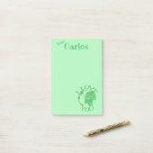 Post-it® Je T'Aime Terre, Croquis, Vert Personnalisé Post (Sur un bureau)