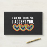 Je te vois je t'aime je t'accepte arc-en-ciel LGBT