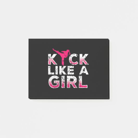 Post-it® Je Tire Comme Une Fille Karate Kickboxing (Devant)