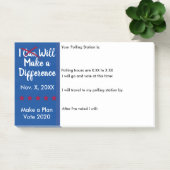 Post-it® Je vais faire une différence dans le rappel de vot (Bureau)