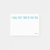 Post-it® Je vais vous envoyer ceci par SMS trop drôle bleu (Devant)