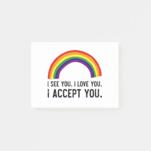 Post-it® Je vois je t'aime je t'accepte Gay Pride LGBT T-Sh