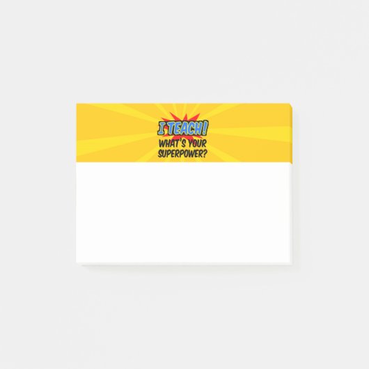 Post-it® J'enseigne ce qui est votre professeur de superpui (Devant)