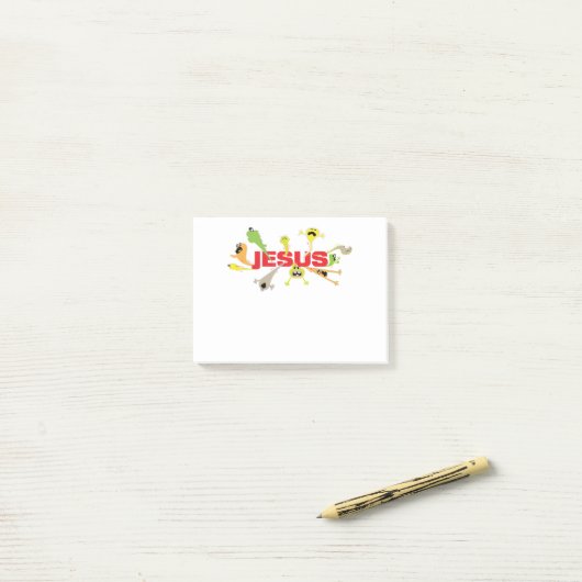 Post-it® Jésus effrayant (Sur un bureau)