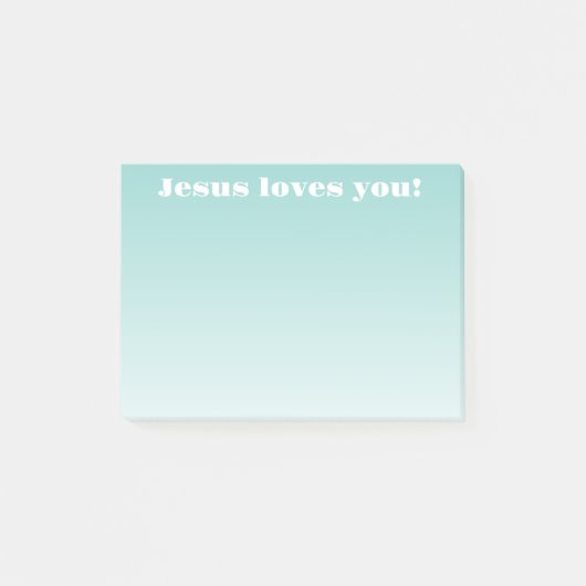 Post-it® Jésus t'aime! | ombré sarcelle (Devant)