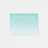 Post-it® Jésus t'aime ! | vert turquoise (Devant)