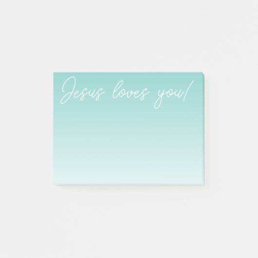 Post-it® Jésus t'aime ! | vert turquoise (Devant)